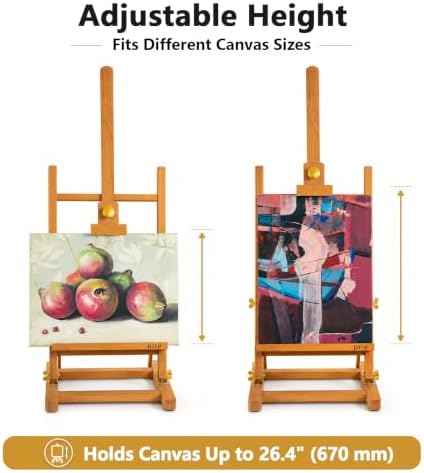 DJAR H- Frame Tabletop Painting Easel, Adjustable Solid Beech Wood