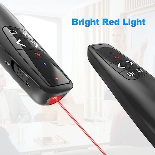 Presentation Clicker for PowerPoint, Wireless Presenter Remote with Laser