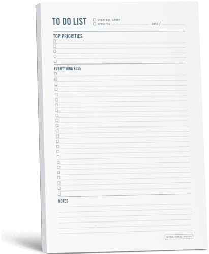 To Do List Notepad - Daily Task Planner, Checklist, and Organizer - Planner pad for work and school productivity - 7 x 10" - 50 Sheets