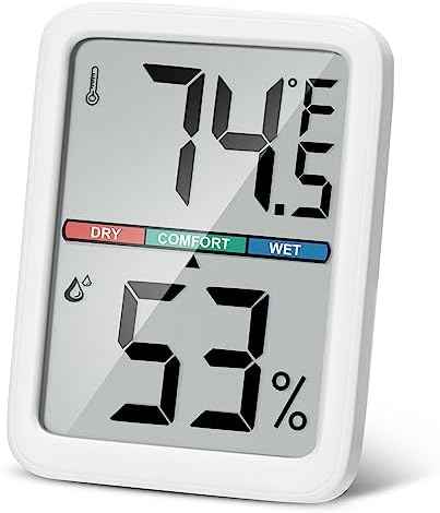 Digital Thermometer Hygrometer, Large LCD Screen Room Thermometer Temperature, Wall Thermometer Humidity Indoor with High Accuracy, Suitable for Greenhouse, Home and Office Measuring Devices