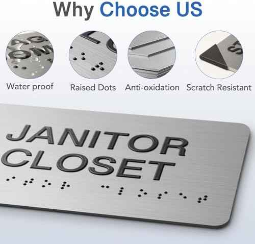 AUTHORIZED Signs with Raised Text & Grade 2 Braille, Brushed