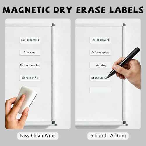 50Pcs Magnetic Dry Erase Labels Whiteboard Magnets Size 3.2"x1.2" Name Tags