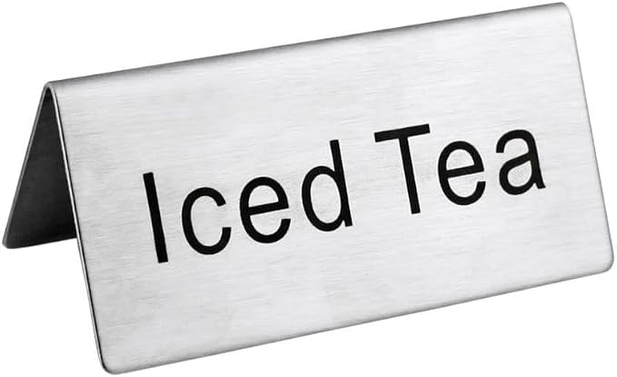 New Star Foodservice Stainless Steel Table Tent Sign, 3 x 1.5-Inch) by NewStarFoodservice