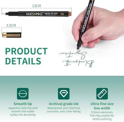 05 Micro Pen, 20 Colors Waterproof Ink 0.48mm Fine Tip FineLiner Pens for Art Drawing, Illustration, Sketching, Anime, Manga, Coloring, Bullet Journal, and Technical Writing