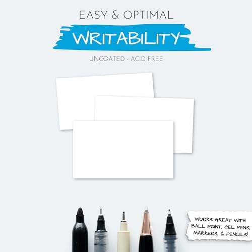 Home Advantage 3x5 Blank Index Cards - Our 50 Pack of Blank Note Cards