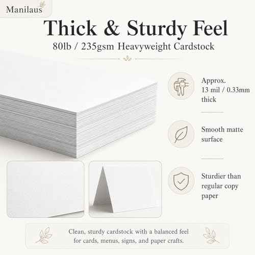 White Cardstock 8.5 x 11, Heavy 80 lb Card Stock Paper, 30 Sheets.