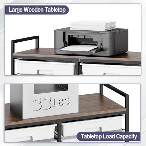 TOOLF 12 Drawers Rolling Storage Cart with Wooden Top for Classroom,Grey