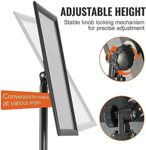 VEVOR Pedestal Sign Holder, 11 x 17 Inch Vertical and Horizontal Adjustable Poster Stand, Heavy-Duty Floor Standing Sign Holder with Metal Base for Display, Advertisement, and Outdoor, Black