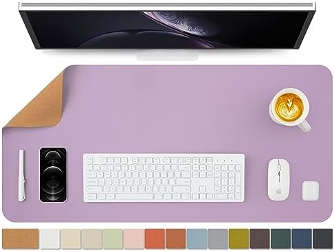 Cork Purple Desk Mat - Dual-Sided Desk Pad for Office and Home - Desk