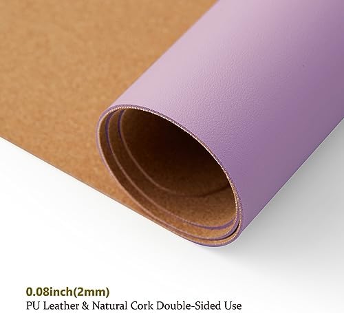 Cork Purple Desk Mat - Dual-Sided Desk Pad for Office and Home - Desk