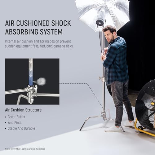 NEEWER C Stand with Boom Arm Pro 100% Stainless Steel, Max 10.8ft/330cm