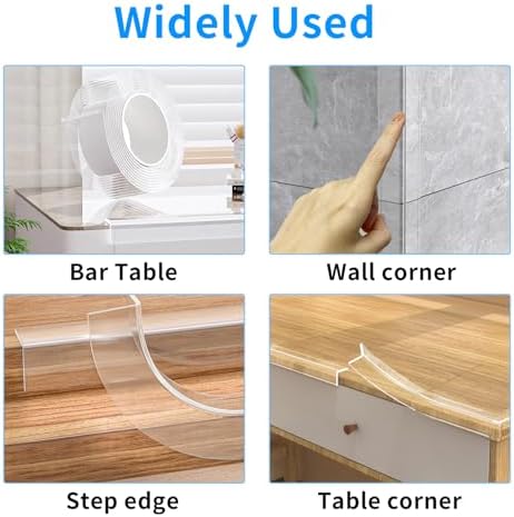 13.12 FT Edge Corner Protector Baby Proofing,Soft Clear Furniture Table Corner Guard & Edge Safety Cabinet Door Bumper,Crib Bumpers,Wall Protector(Width 2 in，Thickness 0.08 in)