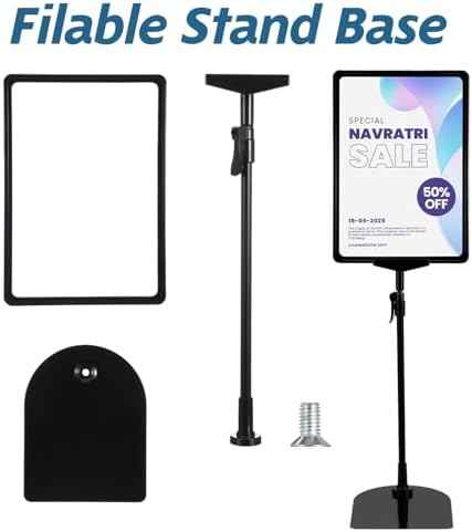 MAQUITA 2 Pcs Sign Holder Stand Flip Open Pedestal Floor Standing, Adjustable Versatile for Display, Easy Replacement for Events and Promotions (8.5x11 Inch )