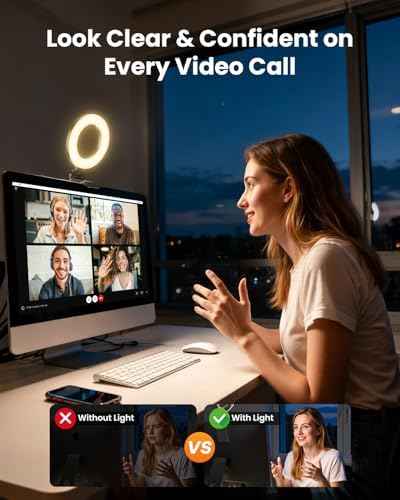 Evershop Ring Light for Laptop Desk Clip On,Small Computer Video