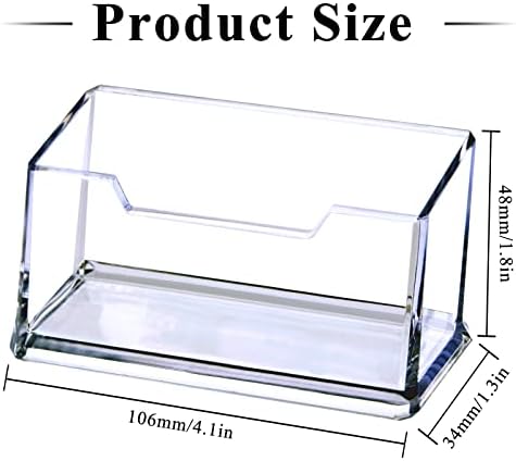 Clear Acrylic Business Card Holder, Name Card Organizer for Desk Fits