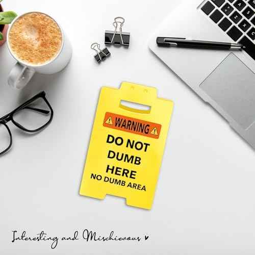 Smilelife Funny Office Cubicle Decor No Dumb Area Desk Sign Team Office Gag Gifts for Coworker Teammate Employee Boss Manager