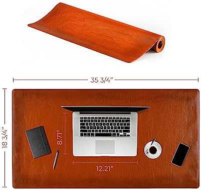 Desk Mat - Executive Real Leather Desk Pad - Large (18 3/4" X 35 3/4")