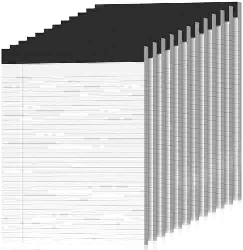12 Pack Legal Pads 8.5 x 11 College Ruled 600 Sheets Note Pads 8.5 x 11 Inch Notepads Perforated Writing Pads 8.5 x 11 Pads of Paper Lined White Paper, 50 Sheets per Notepad for Home, Office, School
