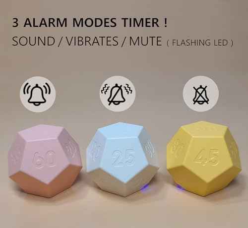 Cube Pomodoro Timer - Flip to Start Countdown, Rechargeable Mini Productivity Timer for Study, Office, 11 Preset Times, Silent/Vibration, Time Management Tool for Kids & ADHD (Yellow)