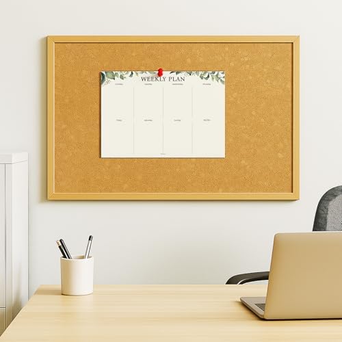 Weekly Planner Notepad, Undated Tear Off Weekly To Do List Notepad, 11.5" x 8", Eucalyptus Design on Cream Base, Premium Thick Paper and Cardboard Back Support, Desk Planner for Work, Office and Home.