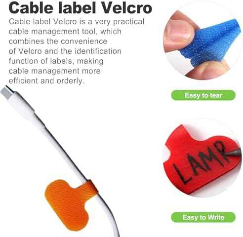 40 PCS Cable Labels, Multi-Color Cord Tags for Electronics, Write On Wire Labels, Reusable Tags, Cable Management Identification