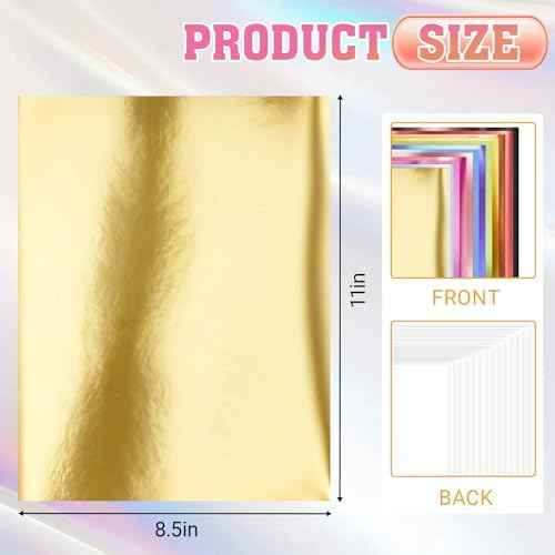 60 Sheets 15 Colors 8.5" x 11" Metallic Foil Paper 120gsm/32lb