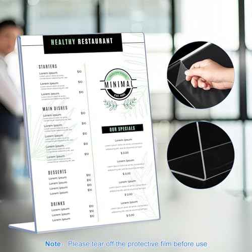 6 Pack Slanted Back Acrylic Sign Holders 5x7 for Business & Store