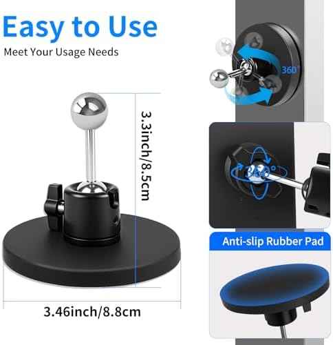 Strong Magnetic Tablet Mount, 360° Swivel Stand for Kitchen/Office/Gym, Universal Holder Compatible with 4.7-12.9" iPad, No-Slip Metal Surface Mount (1)