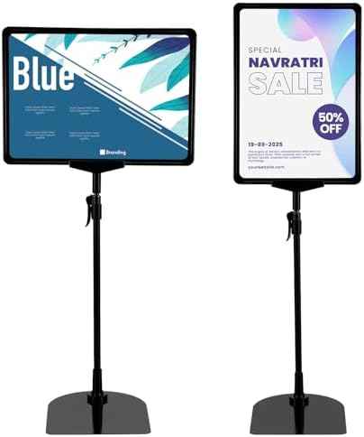 MAQUITA 2 Pcs Sign Holder Stand Flip Open Pedestal Floor Standing, Adjustable Versatile for Display, Easy Replacement for Events and Promotions (8.5x11 Inch )