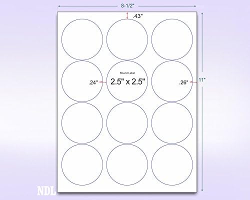 Pack of 25 Sheets, 8-1/2 x 11" Fluorescent Labels - Image 2