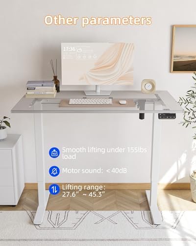 YIHAYO Electric Standing Desk, Frame Only Stand Up Desk with Splice Board, Adjustable Height Desk, Computer Desk for Home Office, White Frame