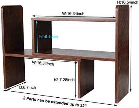 PAG-Mass Desktop Bookshelf Freestanding Wooden Countertop Bookcase Accessories Organizer Display Rack Dorm Desk Storage Shelf