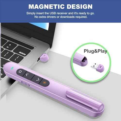 QUI Presentation Clicker with Volume Control, Wireless Presenter Remote