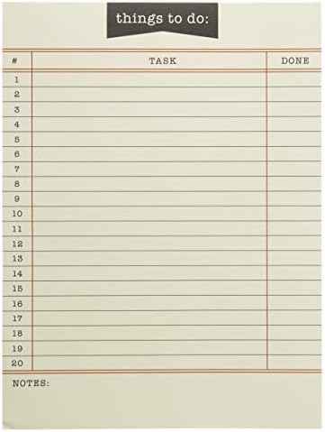 Graphique Library Card To-Do List Notepad | 150 Tear-Away Sheets | Task Planner | Daily Organizer | Memo Writing Pad | Priority Checklist | Undated | 6” x 8”