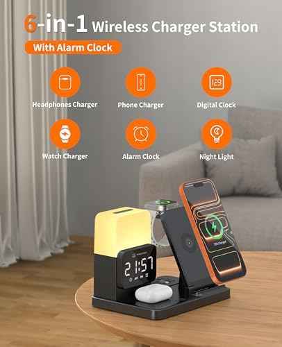 6-in-1 Wireless Charging Station,Charger Stand for Apple Devices for Gifts