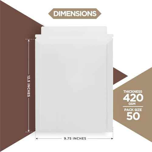 50 Pack 9.75x12.5 Inches Rigid Mailers, Self Adhesive Cardboard Mailers