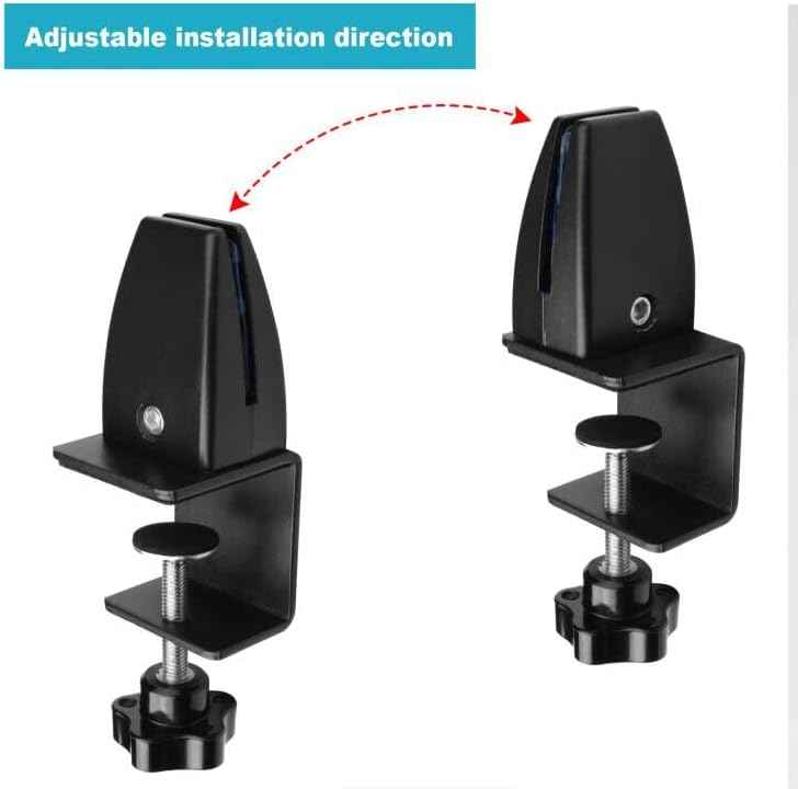 4 Pack Desk Partition Divider Bracket Clip, Acrylic Sneeze Guard Holder