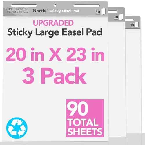 Nortix Flip Chart Paper, Sticky Easel Pads, Chart Paper for