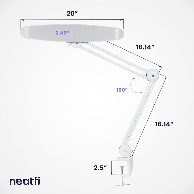 Neatfi XL 2, 200 Lumens LED Task Lamp, 4 Level Brightness, 3 Light Modes - Image 8