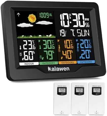 Weather Station Wireless Indoor Outdoor Thermometer Digital with Atomic Clock, Barometric Pressure, Forecast Station with USB Port Thermometer Wireless Humidity Barometer Monitor