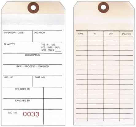 #5 Inventory Tags, 2-Part Carbonless NCR, 4-3/4" x 2-3/8", Sequentially Numbered (Random) - Box of 500