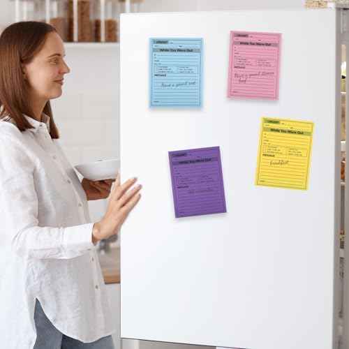 9 Pieces Phone Message Pads for Office Sticky Notes, While You were Out Message Pad Assorted Colors, Self Adhesive Sticky Notes Urgent Record for Work Call 4 x 6 Inch, Office Supplies, 50 Sheets/Pack
