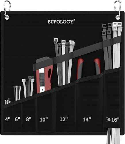 Fabric Zip Tie Organizer Bag with Clips