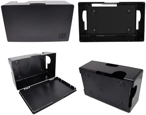 Cable Management Box ABS 12.6x7.9x4.5in, Black, Mounting Kit Included