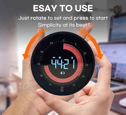 Visual Digital Timer - 60 Min Countdown & Count Up, Large LED Screen with Red Visual Disc, Magnetic Silent Timer for Kids, Seniors, Classroom, Kitchen Cooking, ADHD & Autism Productivity Tool