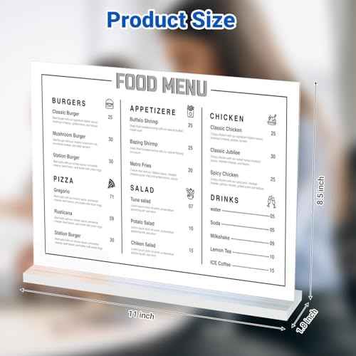 10 Pack Acrylic Sign Holder 11 x 8.5 Horizontal, Double-Sided Clear