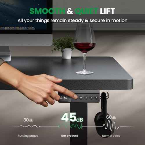 Black 60x28 in Electric Standing Desk, 1 Inch Thick Tabletop