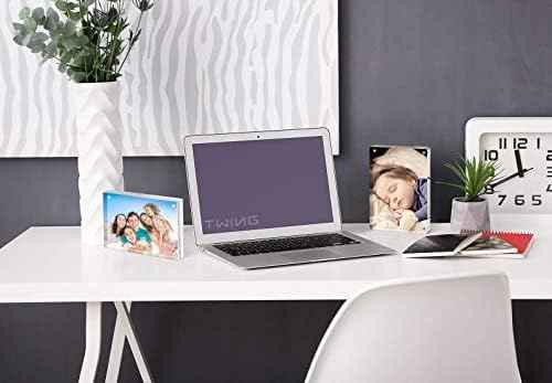 TWING 4x6 Acrylic Frame 3 Pack,20MM Thicker Frameless Clear Picture Frames