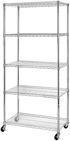 UltraDurable 5-Tier NSF Steel Wire Shelving, 36"W x 18"D x 75"H