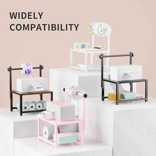 Label Holder for Rolls and Fan-Fold Labels, Sturdy Thermal Sticker Holder for Desktop Thermal Printer, Shipping Label Sticker Dispenser for Home, Office, and Small Businesses